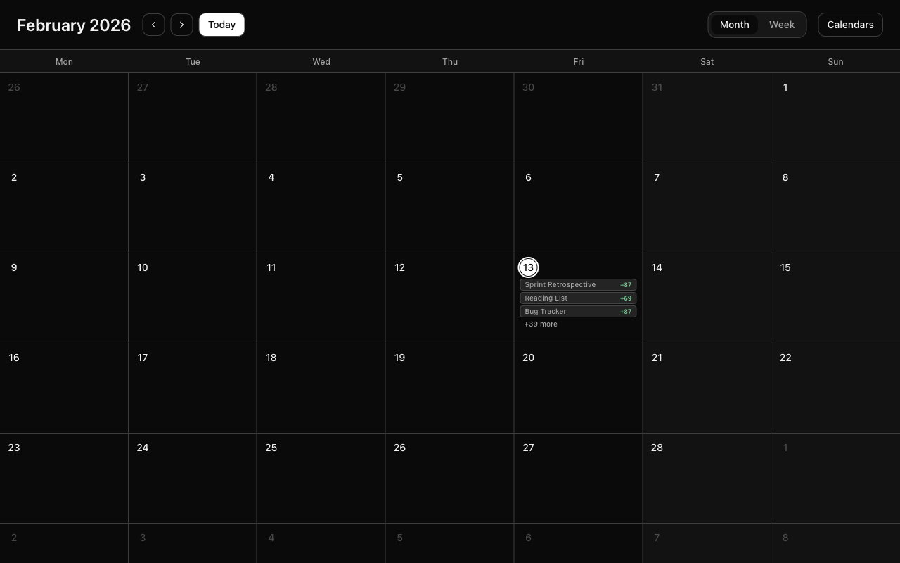 Calendar & scheduling